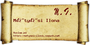 Mátyási Ilona névjegykártya